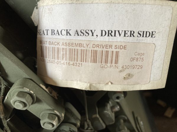 Seat Back Assembly Set - Drivers Side & Passenger Side for M1161 & M1163 Growler